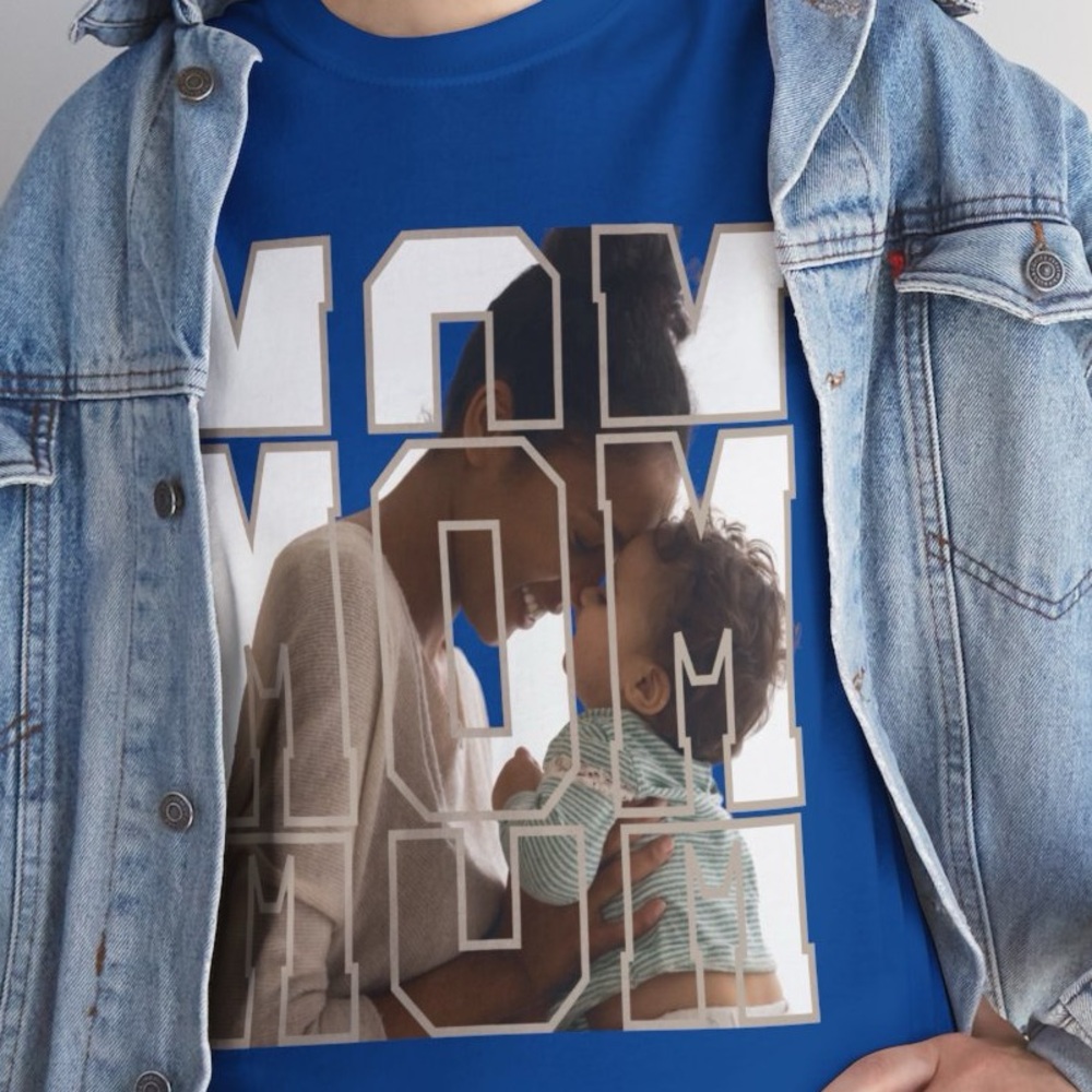 Mom with Baby Custom Photo Unisex Tee, Mother's Day Gift, Family Portrait Shirt,